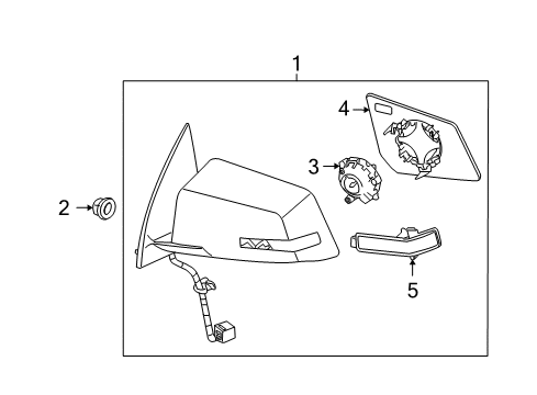 2015 GMC Acadia Mirror Glass, Rear Driver Side Diagram for 23144323