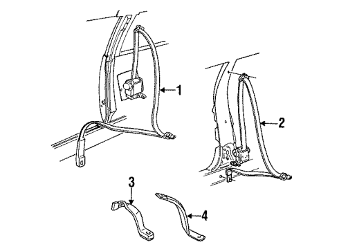 1986 Buick Century Retractor Assembly, Driver Side Diagram for 20682141