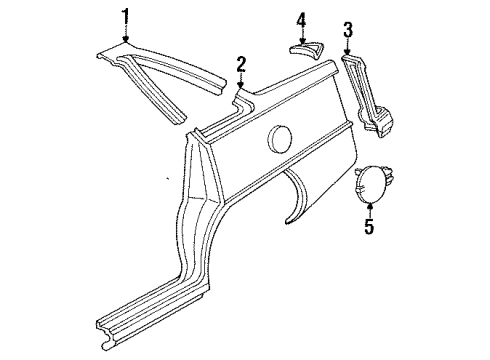 1993 Pontiac LeMans Quarter Panel & Components Diagram 2 - Thumbnail