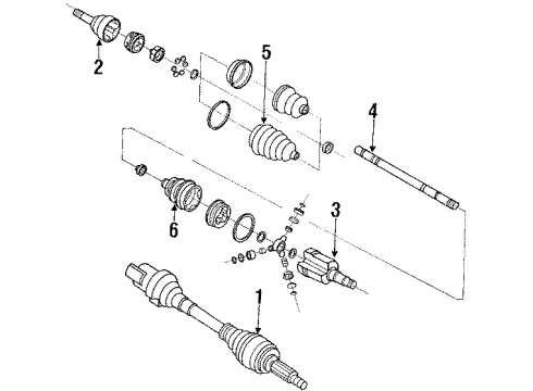 1992 Oldsmobile Silhouette Drive Axles - Front Diagram