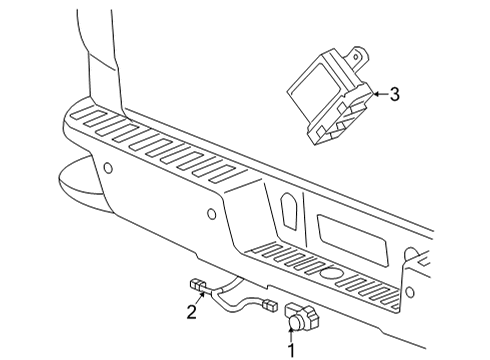 2025 GMC Sierra 3500 HD Parking Aid Diagram