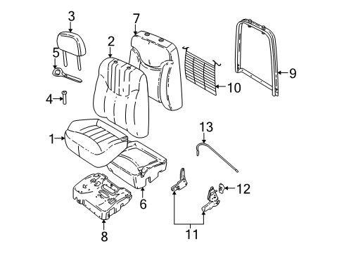 2004 Pontiac Grand Am Seat Cover, Gray Diagram for 88991528