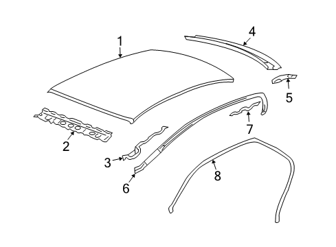 2011 Cadillac STS Roof & Components Diagram