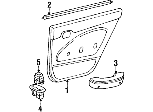 2000 Chevy Prizm Interior Trim - Rear Door Diagram