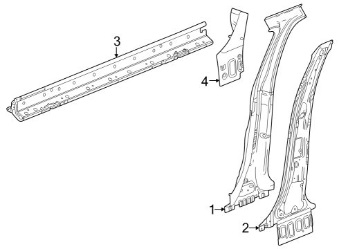 2025 Chevy Trax Center Pillar & Rocker Diagram