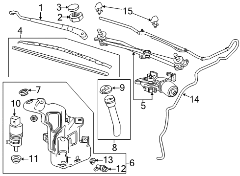 2013 Chevy Volt Wiper & Washer Components Diagram