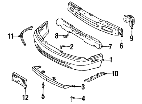 1996 Buick Regal Bumper & Components - Front Diagram 2 - Thumbnail