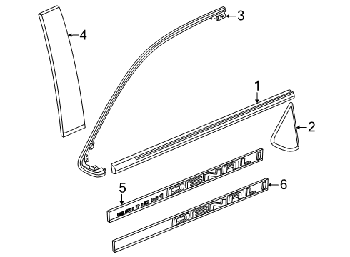 2024 GMC Sierra EV Exterior Trim - Front Door Diagram