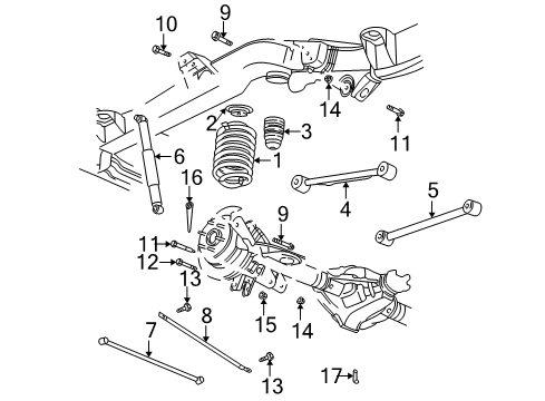 2004 Buick Rainier Rear Suspension Components Diagram 3 - Thumbnail