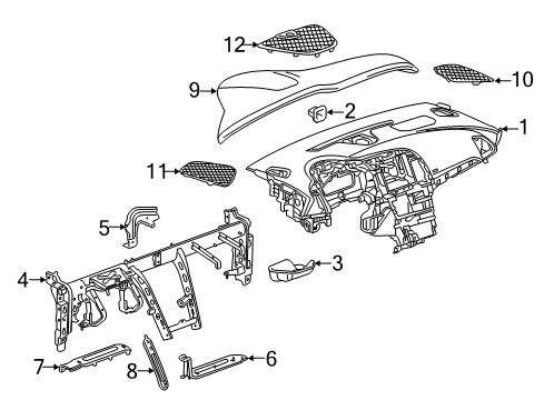 2016 Buick Cascada Instrument Panel Lower Insulator Diagram for 13314406