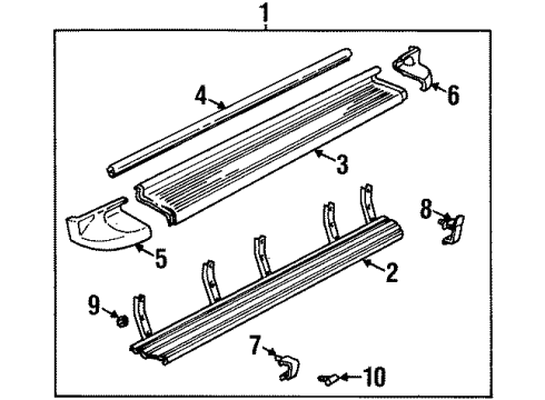 1997 Chevy C2500 Suburban Exterior Trim - Pillars Diagram