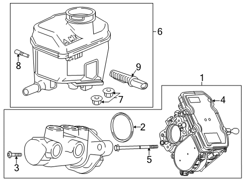 2017 Cadillac CT6 Master Cylinder Diagram for 84329406