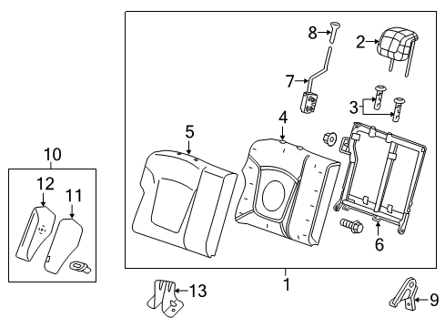 2021 Chevy Spark Rear Seat Components Diagram 2 - Thumbnail