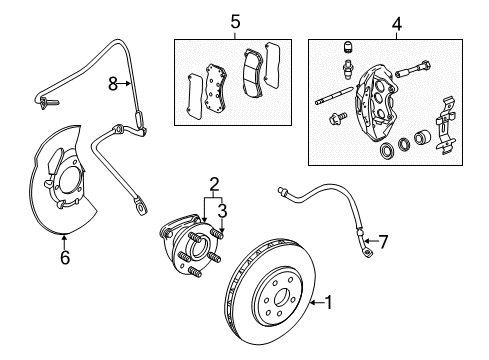 2013 Cadillac CTS Caliper, Yellow, Driver Side Diagram for 20982719
