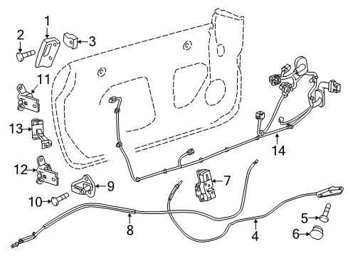 2014 Cadillac CTS Handle, Inside Cover, Front Diagram for 15144881