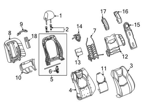 2025 Cadillac CT5 Seat Back Cover, Front Passenger Side Diagram for 87833425