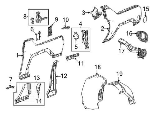 2024 GMC Hummer EV Pickup Side Reinforcement, Driver Side Diagram for 86785239