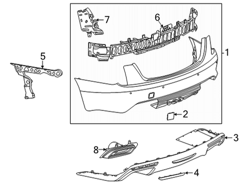 2025 Cadillac CT5 Bumper & Components - Rear Diagram 2 - Thumbnail