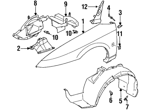 1998 Saturn SL2 Fender & Components Diagram
