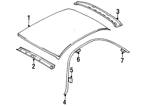 2001 Chevy Metro Roof & Components Diagram