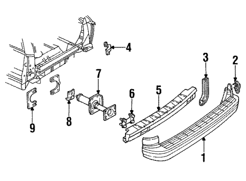 1992 Buick Commercial Chassis Bumper & Components - Rear Diagram