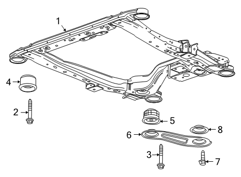 2012 Buick Regal Engine Cradle Front Bushing Diagram for 13219070