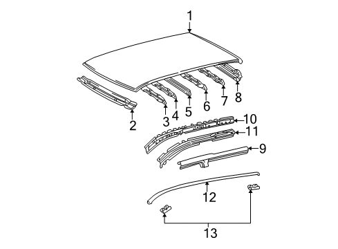2008 Pontiac Vibe Roof & Components Diagram 2 - Thumbnail
