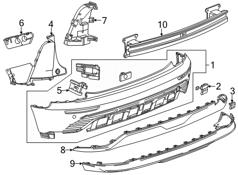 2024 Chevy Blazer EV Bumper & Components - Rear Diagram