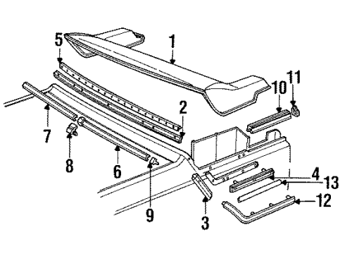 1991 Pontiac Sunbird Tack Strip, Rear Upper Diagram for 12521462
