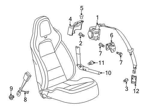 2018 Chevy Corvette Tensioner, Black, Passenger Side Diagram for 19328685