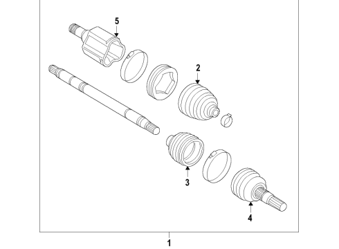 2022 GMC Acadia Axle Assembly, Front Passenger Side Diagram for 84877807
