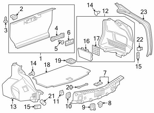 2017 Cadillac CT6 Windshield Pillar Trim Retainer, Rear Diagram for 11561647