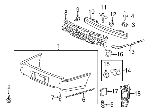 2008 Cadillac DTS Bumper & Components - Rear Diagram