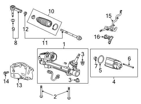 2015 Buick LaCrosse Outer Tie Rod Diagram for 13286686