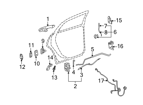 2005 Buick LaCrosse Handle, Outside, Passenger Side Diagram for 15773793