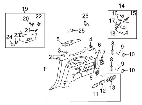 2010 Saturn Outlook Air Grille, Passenger Side Diagram for 15805429