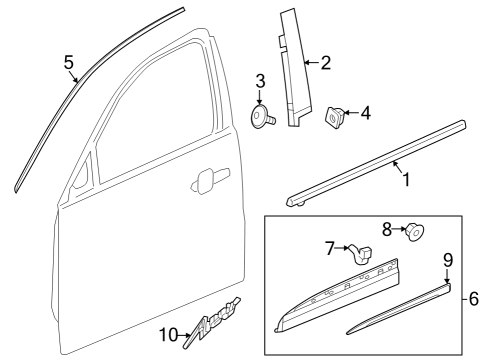 2024 Buick Envision Exterior Trim - Front Door Diagram