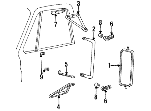 1986 Chevy C30 Outside Mirrors Diagram 2 - Thumbnail