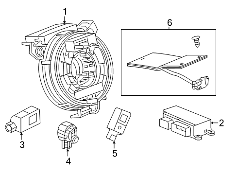 2022 Cadillac XT4 SDM Module Diagram for 13523859