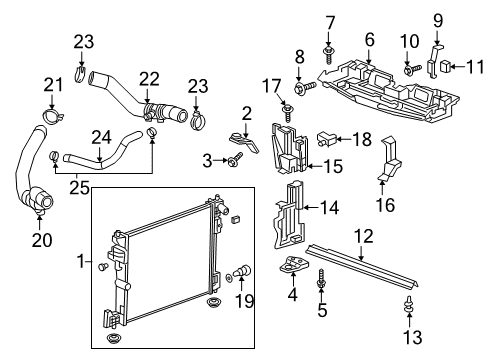 2019 Cadillac CT6 Upper Hose Diagram for 23486229