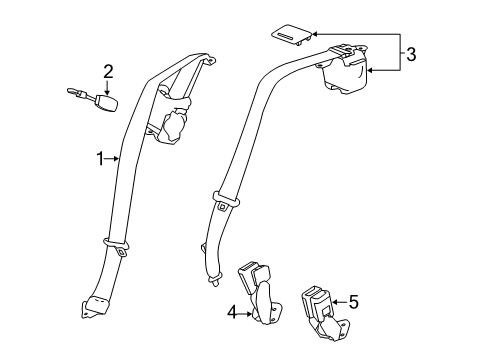 2017 Buick LaCrosse Lap & Shoulder Belt, Jet Black Diagram for 84560443