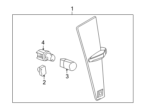 2010 Cadillac SRX Repeater Lamp, Passenger Side Diagram for 15890909