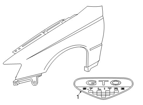 2004 Pontiac GTO Exterior Trim - Fender Diagram