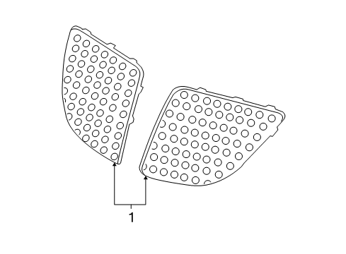 2007 Pontiac Grand Prix Grille, Passenger Side Diagram for 10435388