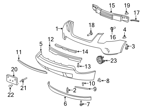 2009 GMC Acadia Bumper Cover Rivet Diagram for 11516805