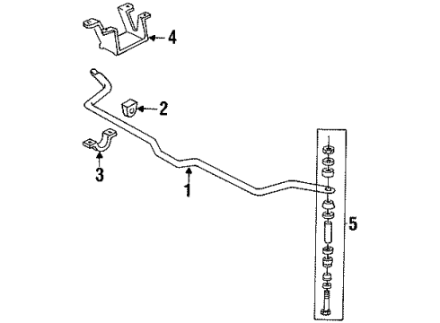 1995 Pontiac Firebird Stabilizer Bar & Components Diagram 2 - Thumbnail