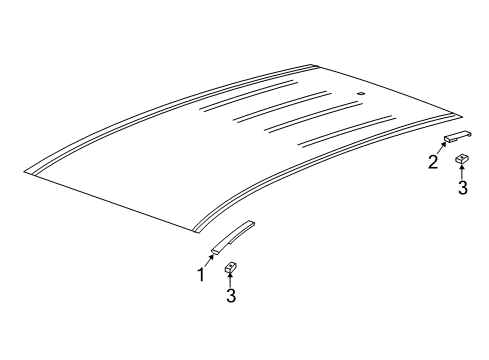 2017 Buick Encore Drip Molding, Driver Side Diagram for 42577928
