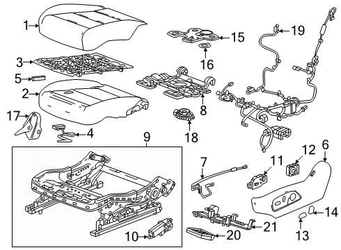 2025 GMC Terrain Pad, Seat Cushion Diagram for 26556617