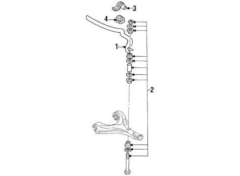 1996 Buick LeSabre Stabilizer Bar & Components Diagram 2 - Thumbnail