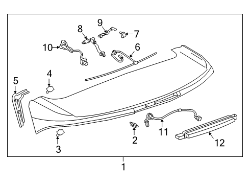 2025 Cadillac XT6 Rear Spoiler Diagram